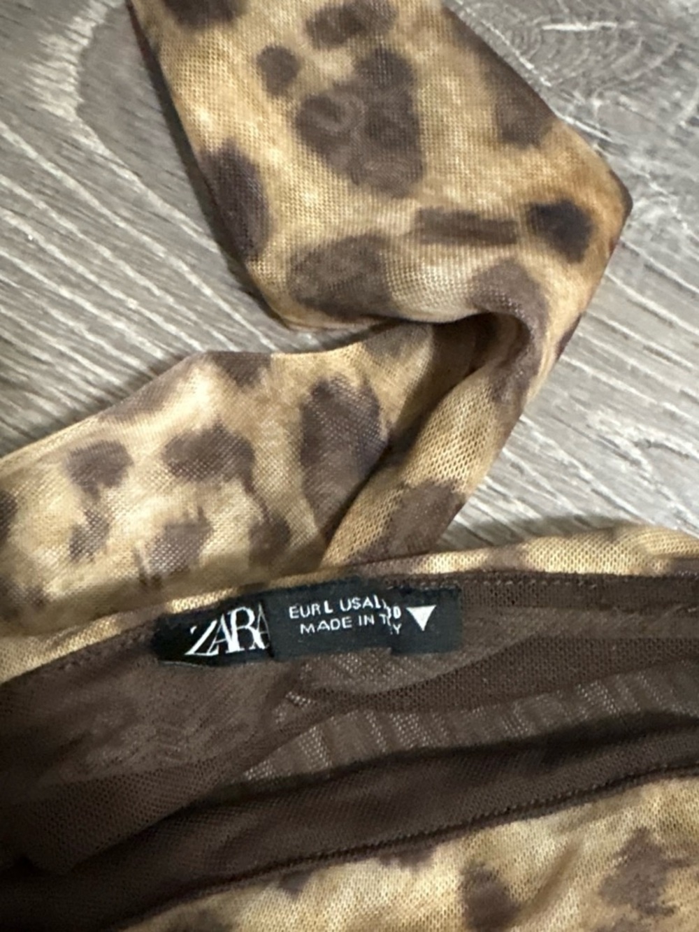 ZARA Men’s Leopard Print Brown Undershirt